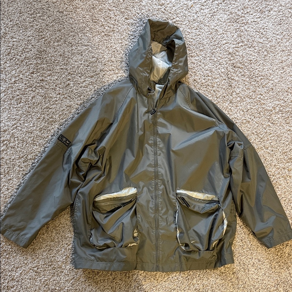Nike Mens Olive Hooded Raincoat